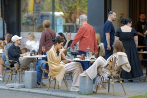 People relaxing at a terrace